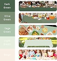 Vista 5 de 54 x 108 Inch Sage Green Tablecloths-5Pcs Gradient Green Disposable Plastic Rectangle Table Covers for Birthday,Baby Shower,Wedding