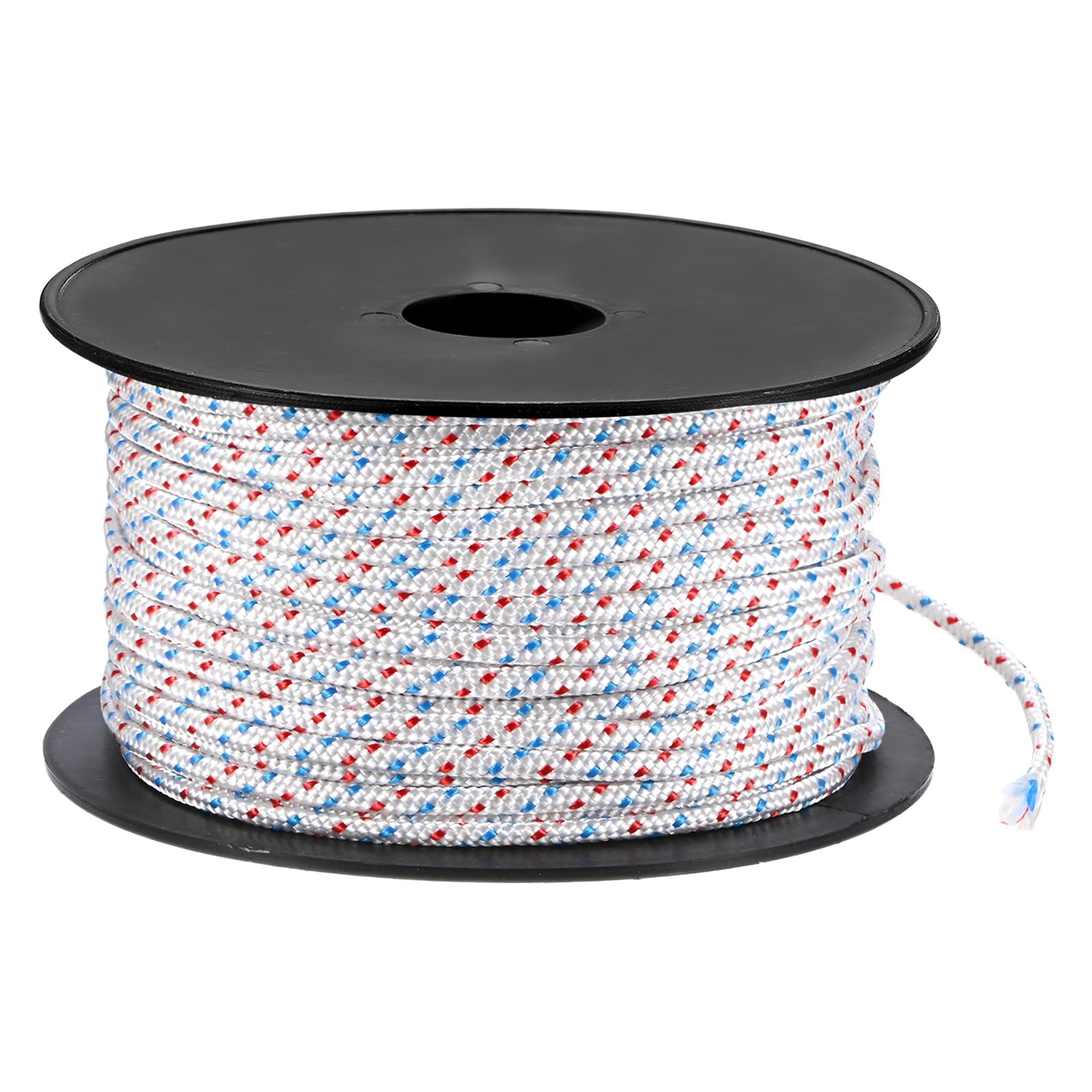 M METERXITY Recoil Starter Rope Pull Cord 4.5mm 50m Pull Starter Rope Nylon Pull Cord Pull Starter Rope for Mower/Chain Saw/Trimmer/Brush Cutter [White Red Blue]