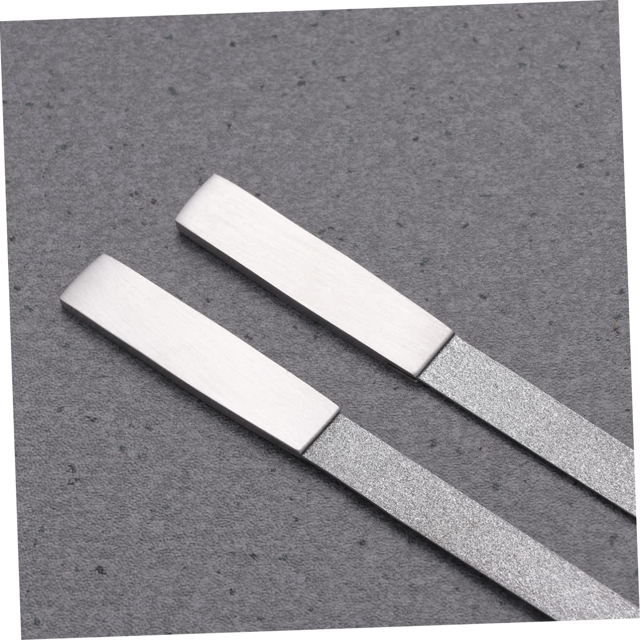 BESTYASH 2pcs Stainless Steel Nail File Rust Nail Art Tool with Square Handle Essential Manicuring Tool for Home Professional Use for Surface Sanding and Design