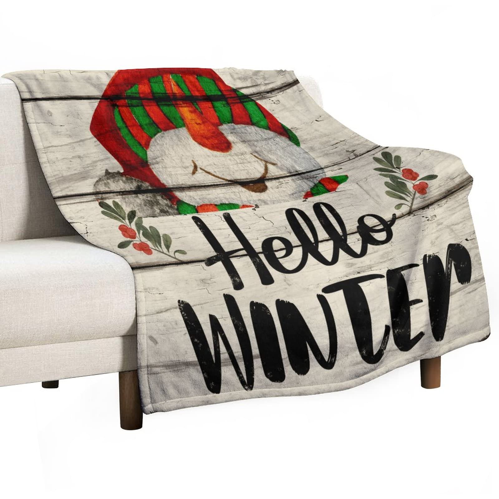 Couverture de canapé plaid chaud motif Noël 130x150cm pour lit et salon
