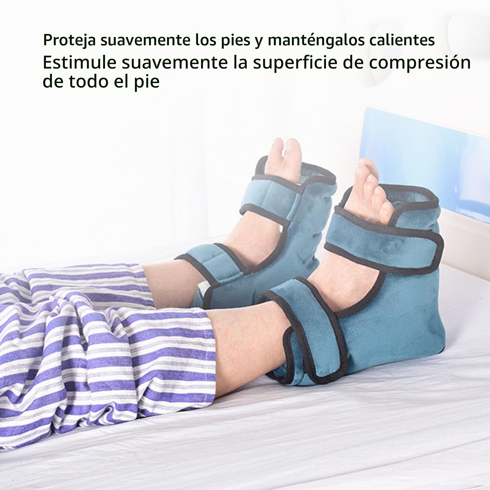Taloneras Antiescaras, Protector de Talón Ajustable Y Respetuoso con la Piel, Protección de Pies o Codos para Cama o Silla de Ruedas, 2 Cojines de Protección de Talón