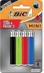 Isqueiro Mini Bic – Cartela com 4 Unidades