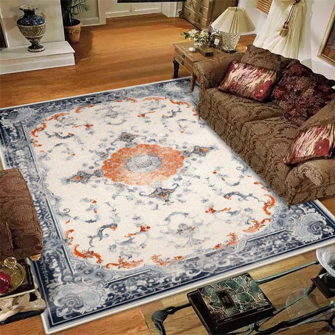 Tapis de Salon Rétro 180x200 cm - Modèle BS9 Lavable sans Peluches
