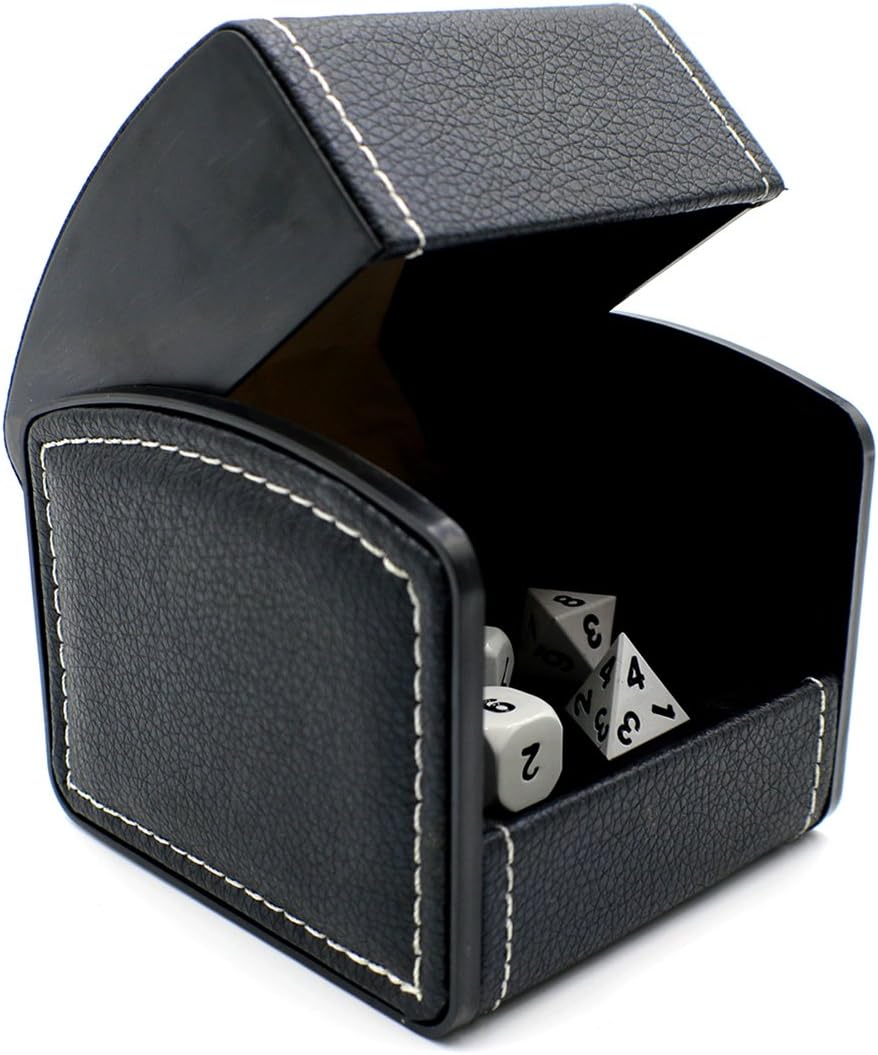 White Metal DND Gaming Dice Set with Storage Box for Tabletop Games
