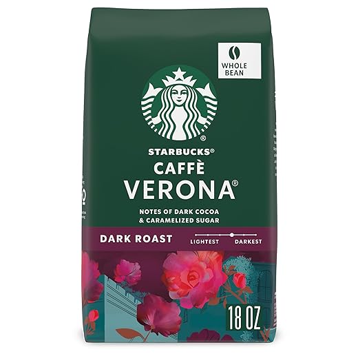 Starbucks Whole Bean Coffee, Dark Roast Coffee, Caffè Verona, 100% Arabica, 1 bag (18 oz)