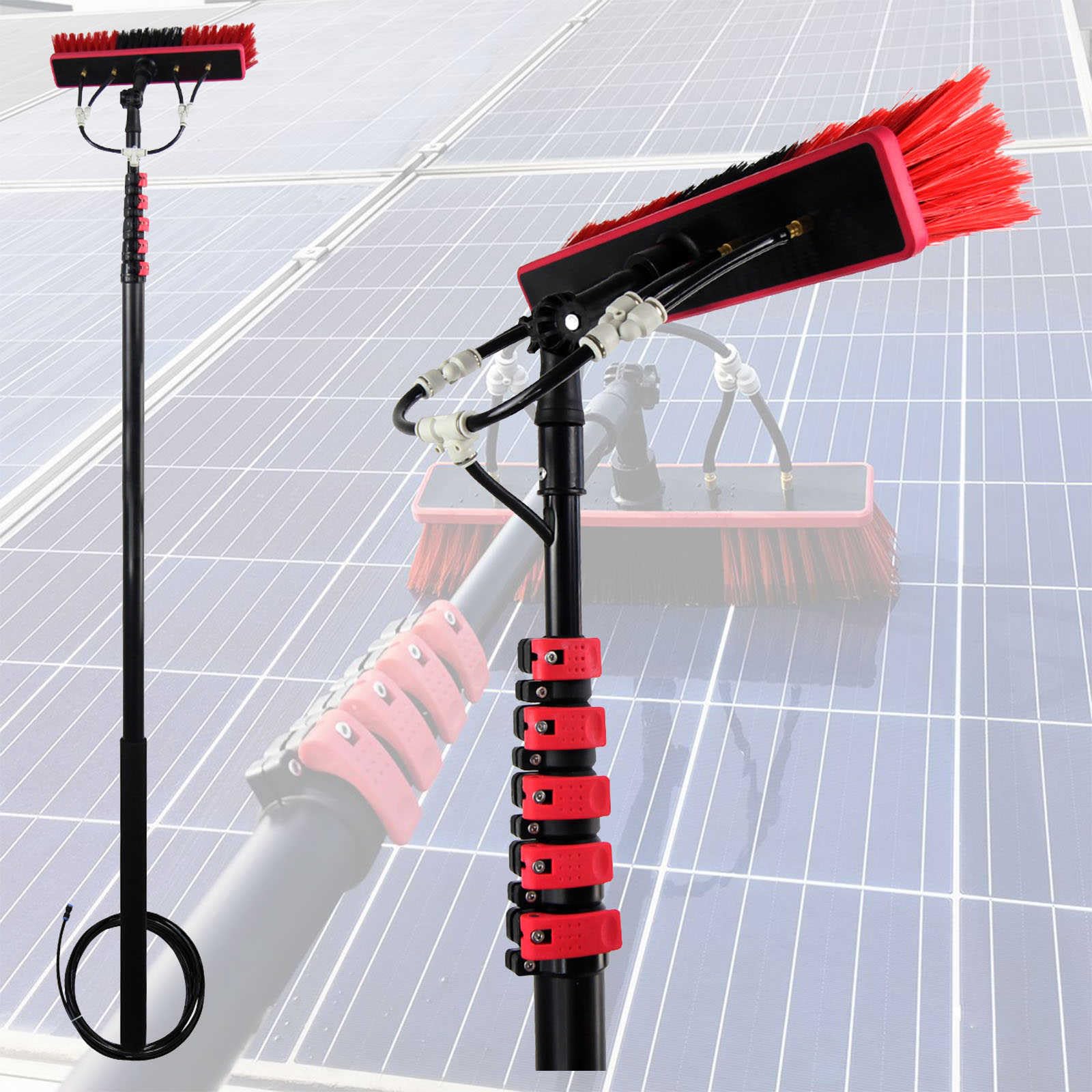 Aioneer 3.6-10.8M Window Cleaning Brush,Cleaning Photovoltaic And Solar Panels Water Fed Telesbrush Equipment Extension Pole Window Cleaner Kit Cleaning For Trucks Windows-36ft/10.8m