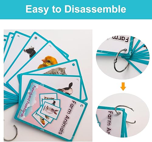 Miniatura 4 de Lilias Tarjetas flash de animales de granja, juguetes de aprendizaje para niños pequeños, juguetes de aprendizaje preescolar, suministros de