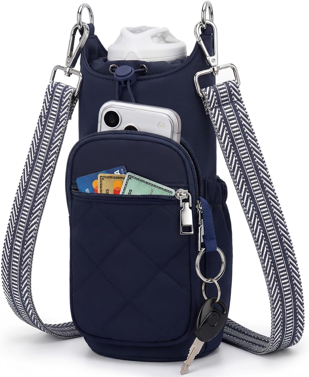 Crossbody Water Bottle Bag for Women,Lightweiht & Hands-Free Blue