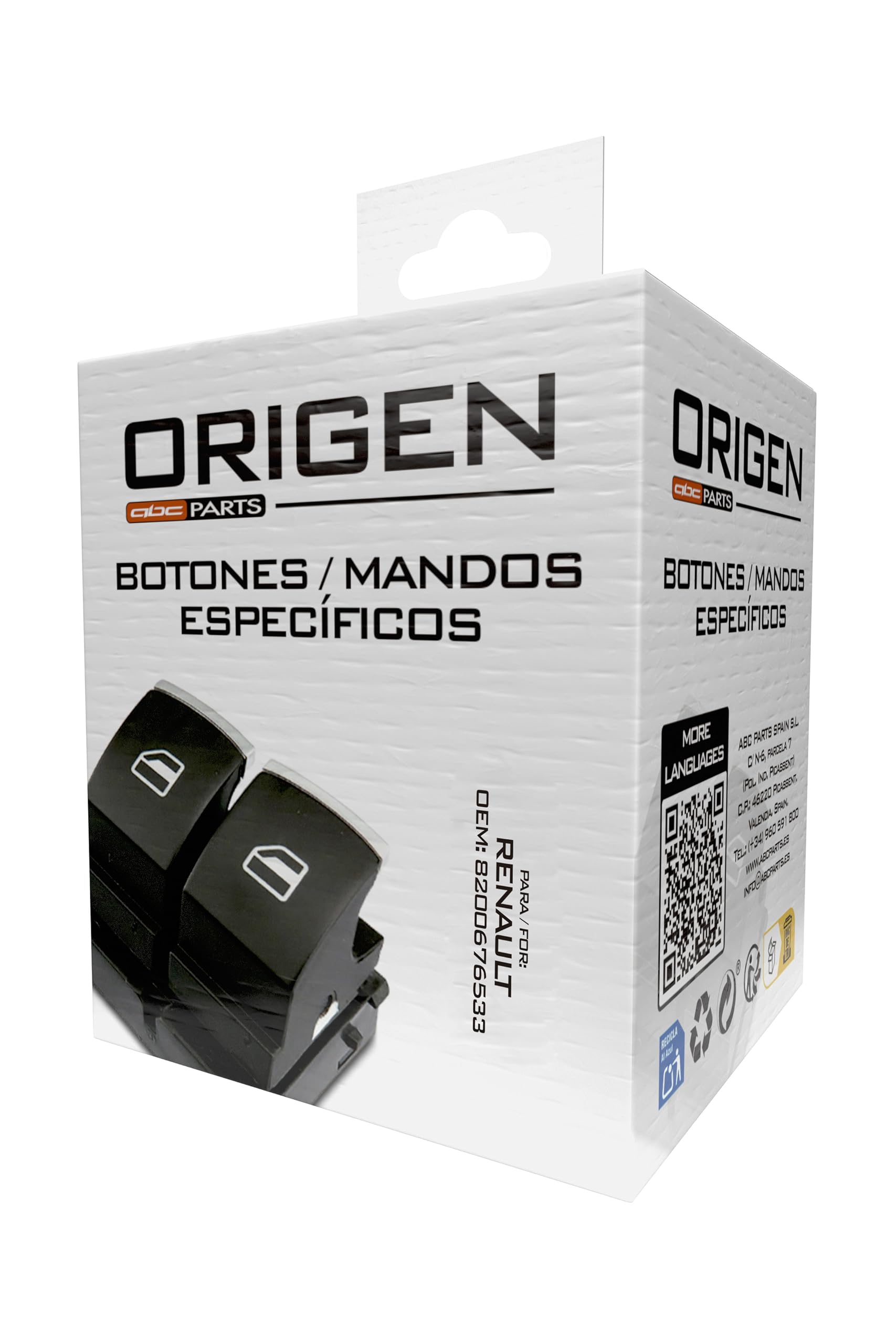 Origen Bouton de commande de rétroviseur de remplacement pour RENAULT N° de réf. OEM : 8200676533
