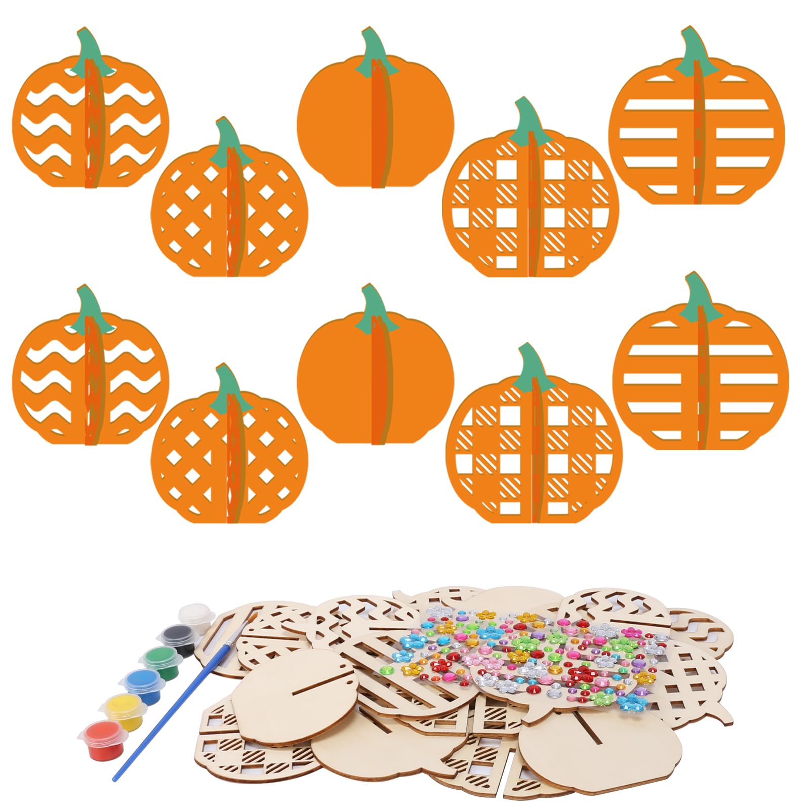 Decorazione da tavolo di Halloween a forma di pipistrello e zucca – Decorazione fai da te in acrilico monofacciale con attrezzi e dettagli