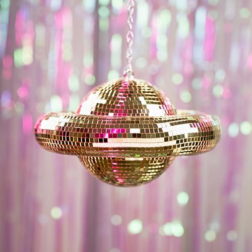 Miniatura 5 de Decoración con forma de planeta de bola de discoteca  Decoración de bolas de discoteca doradas para fiestas, habitaciones, hogar, bar, KTV,
