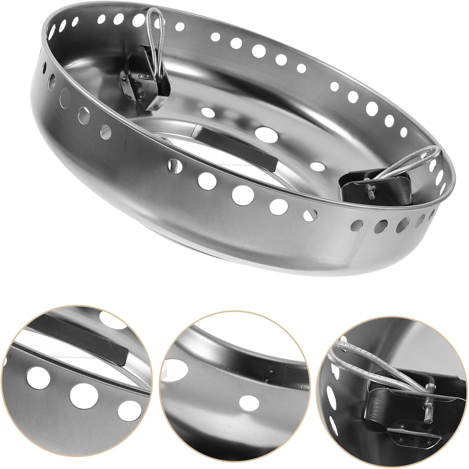 Hemoton Wok Ring Stainless Steel Wok Rack Non Slip Stove Trivets Pot Mats Cookware Ring Gas Stove accessories Size S