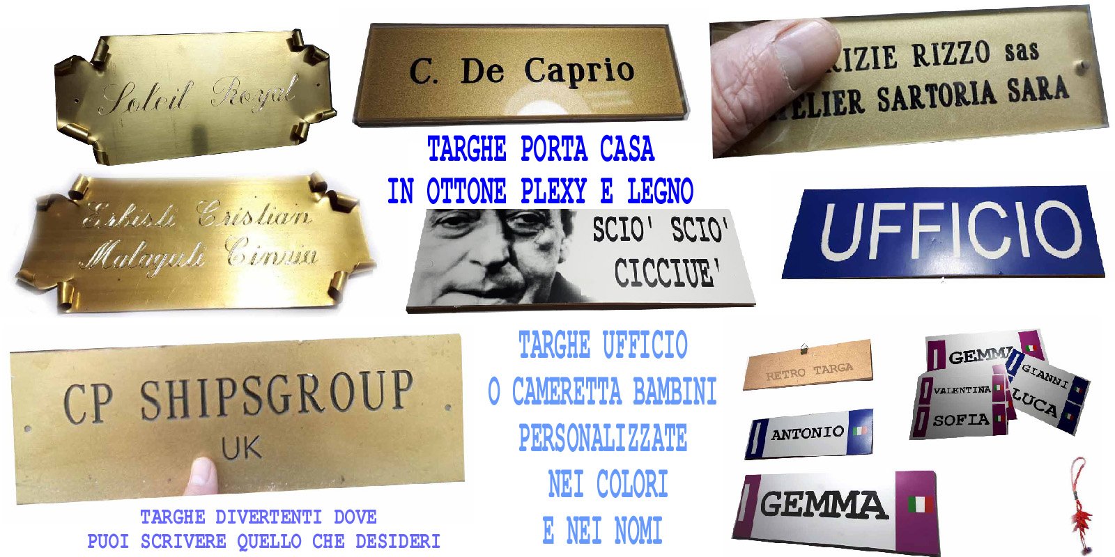 Targhetta Nome In Ottone Con Fori - Personalizzata Per Porta Casa, 2x6cm, Grafica Nera - Foto 2