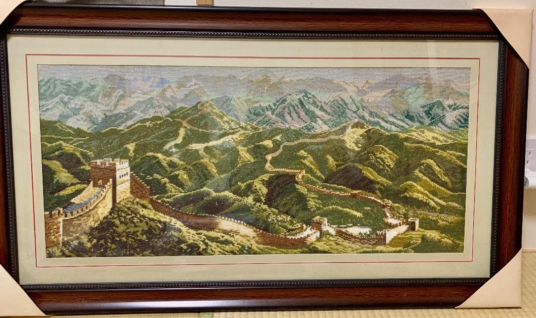 Amazon.co.jp: 大きな刺繍絵 万里の頂上 オブジェ : ホーム＆キッチン