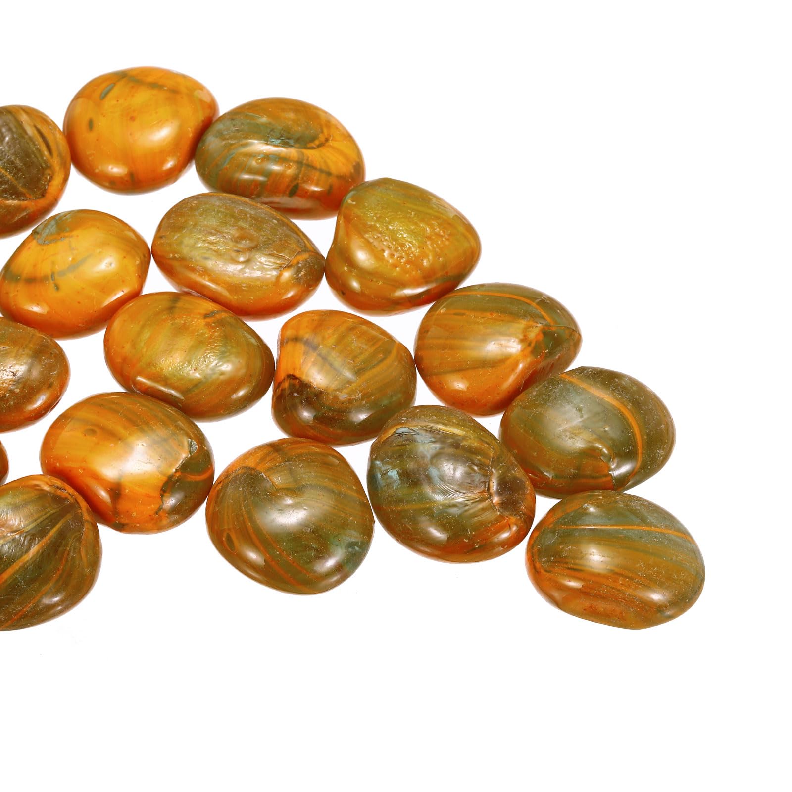 Cuentas de cerámica para jarrones y acuarios con acabado iridiscente naranja de 0.5 kg