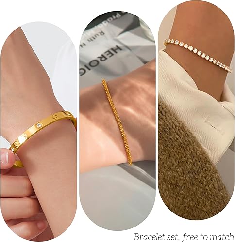 Miniatura 5 de Pulseras de eslabones de amistad, pulseras de cadena de eslabones de diamante, pulsera de reloj, pulseras de joyería para mujeres y niñas, pulsera