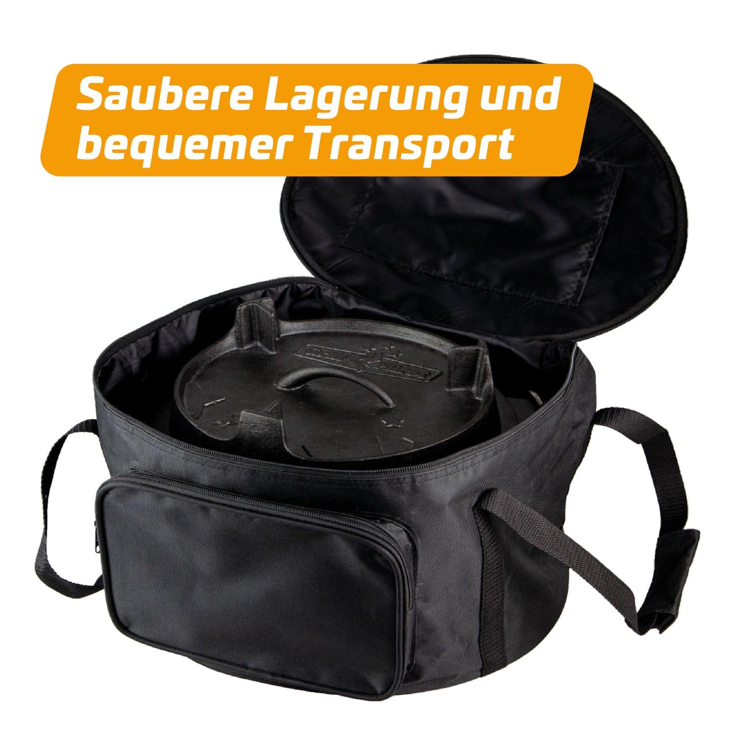 Grillfürst Dutch Oven Aufbewahrungstasche für DO 20, Ø 48 cm - Tragetasche für Feuerofen, Transporttasche für Gusseisen Topf, schwarz