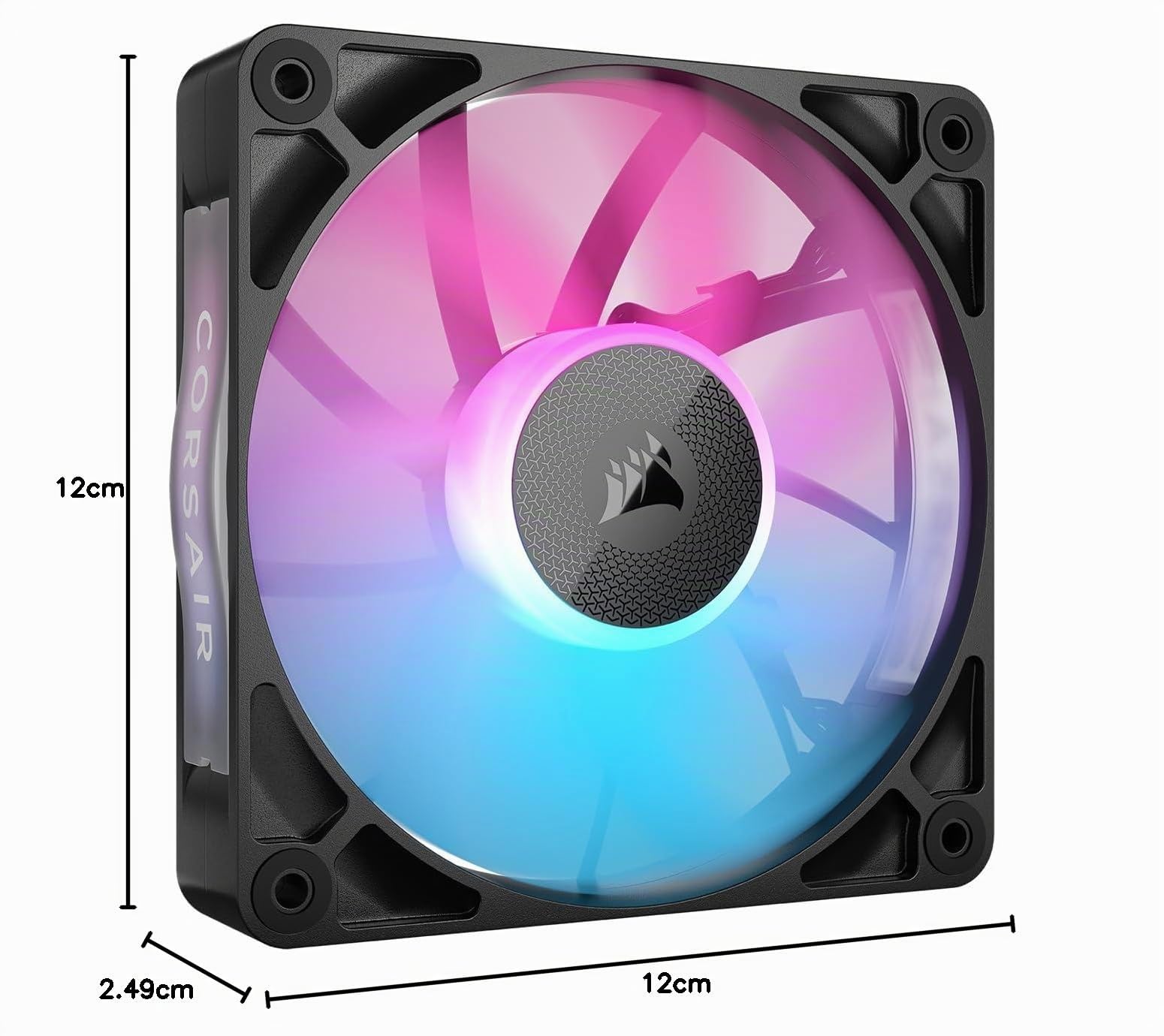 CORSAIR iCUE LINK RX120 RGB Ventola PWM da 120 mm - Cuscinetto a Cupola Magnetica - Ventola Singola - Nero