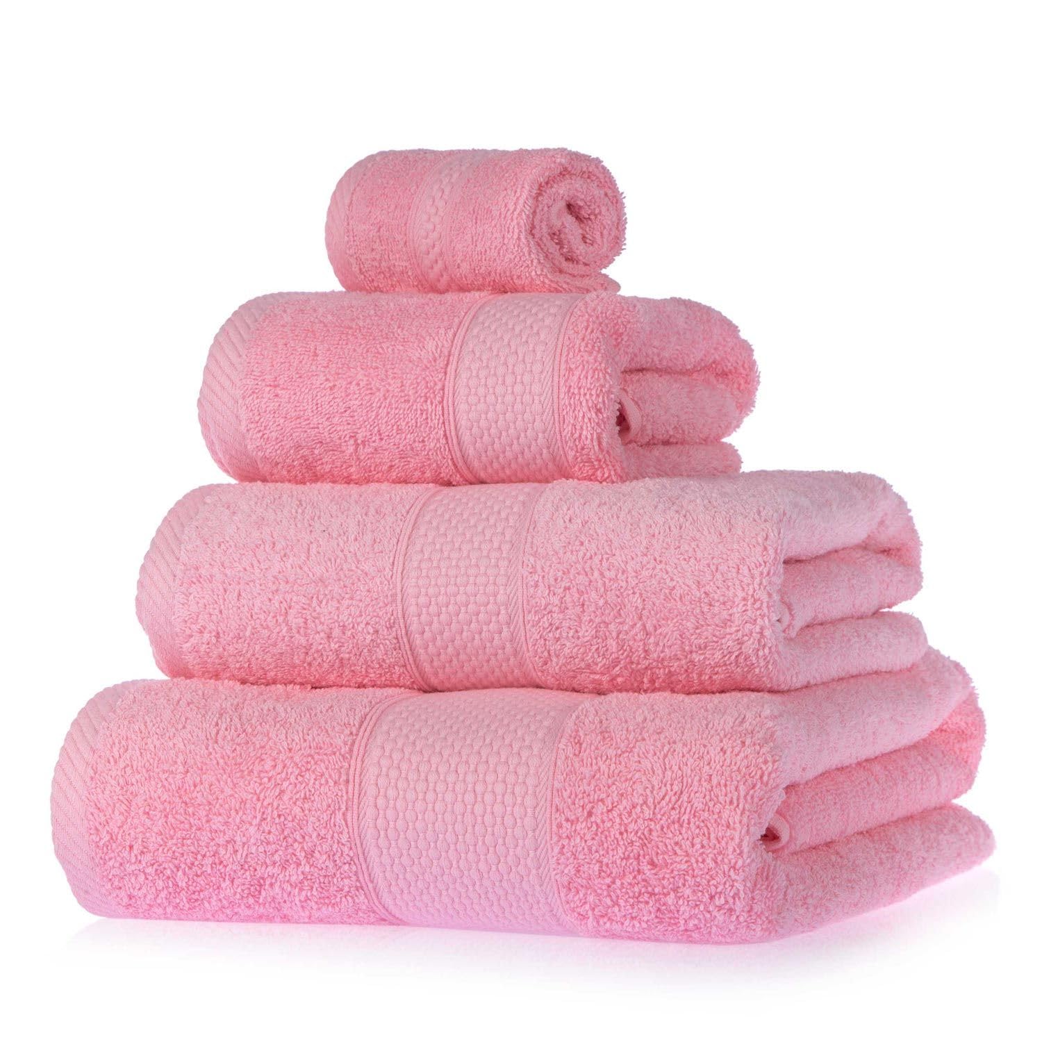 HOMESCAPES Light Blue Turkish Cotton Set of 4 Face Cloths Flannel Super Soft Thick & Absorbent 500 GSM Towel Heavy Weight for everyday Luxury — view 130