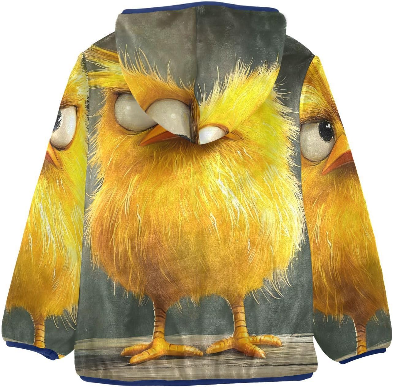 Cartoon Funny Pet Chicken Inquisitive Toddler Boy Fleece Jacket Outerwear Jackets Navy Blue Warm Baby Boys Clothes