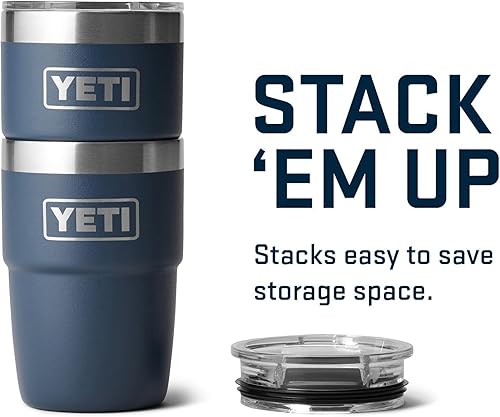 Miniatura 4 de YETI Rambler Taza de café aislada de 8 onzas con tapa, taza de café apilable de doble pared aislada al vacío, forro de cerámica DuraSip, diseño apto