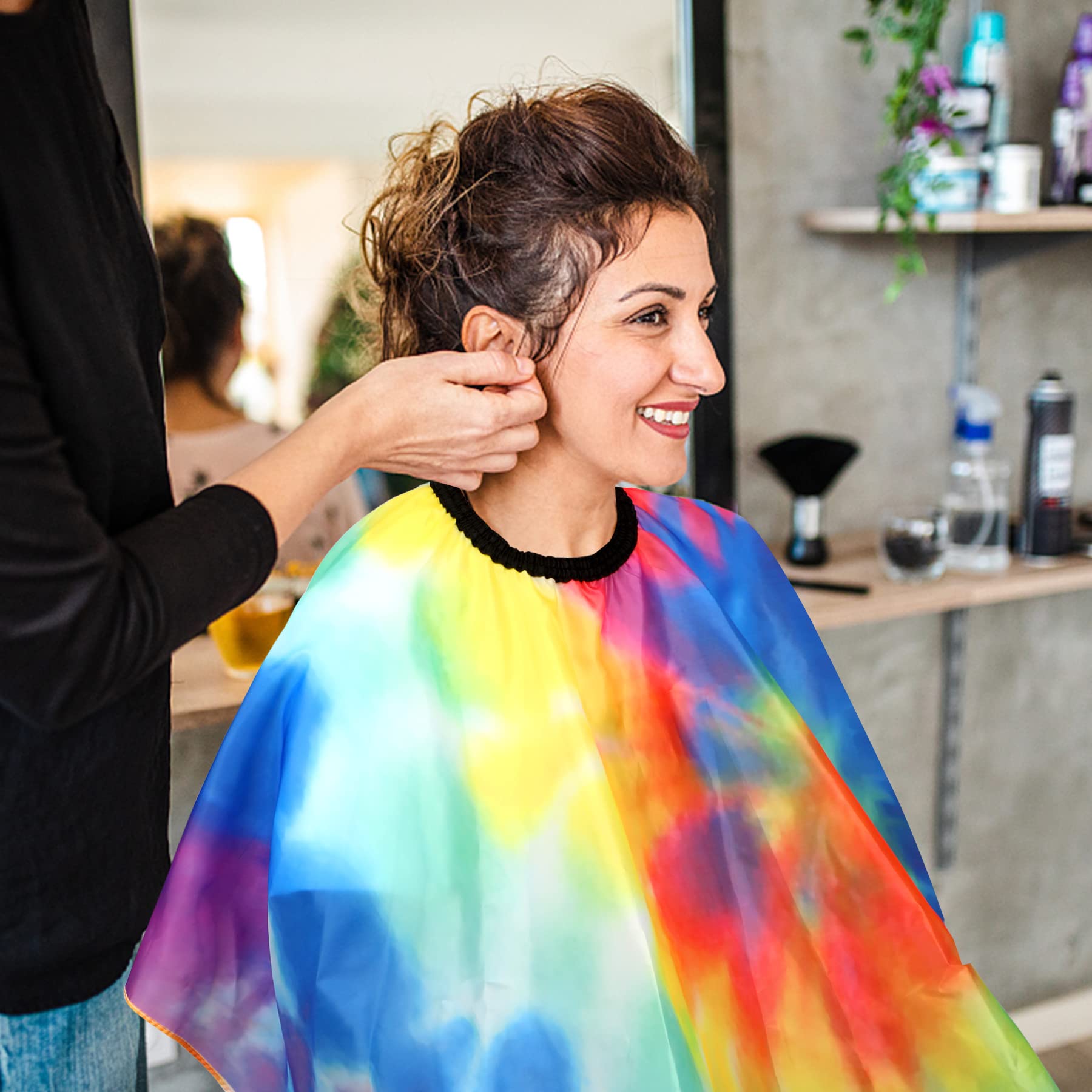 Friseurumhang, wasserdicht, professionell, zum Schneiden von Umhang, Hals, Staubwedel, Bürste für Haarschnitt, Batik, Salon, Bart, Friseur-Kits, 46,8 × 56 Zoll