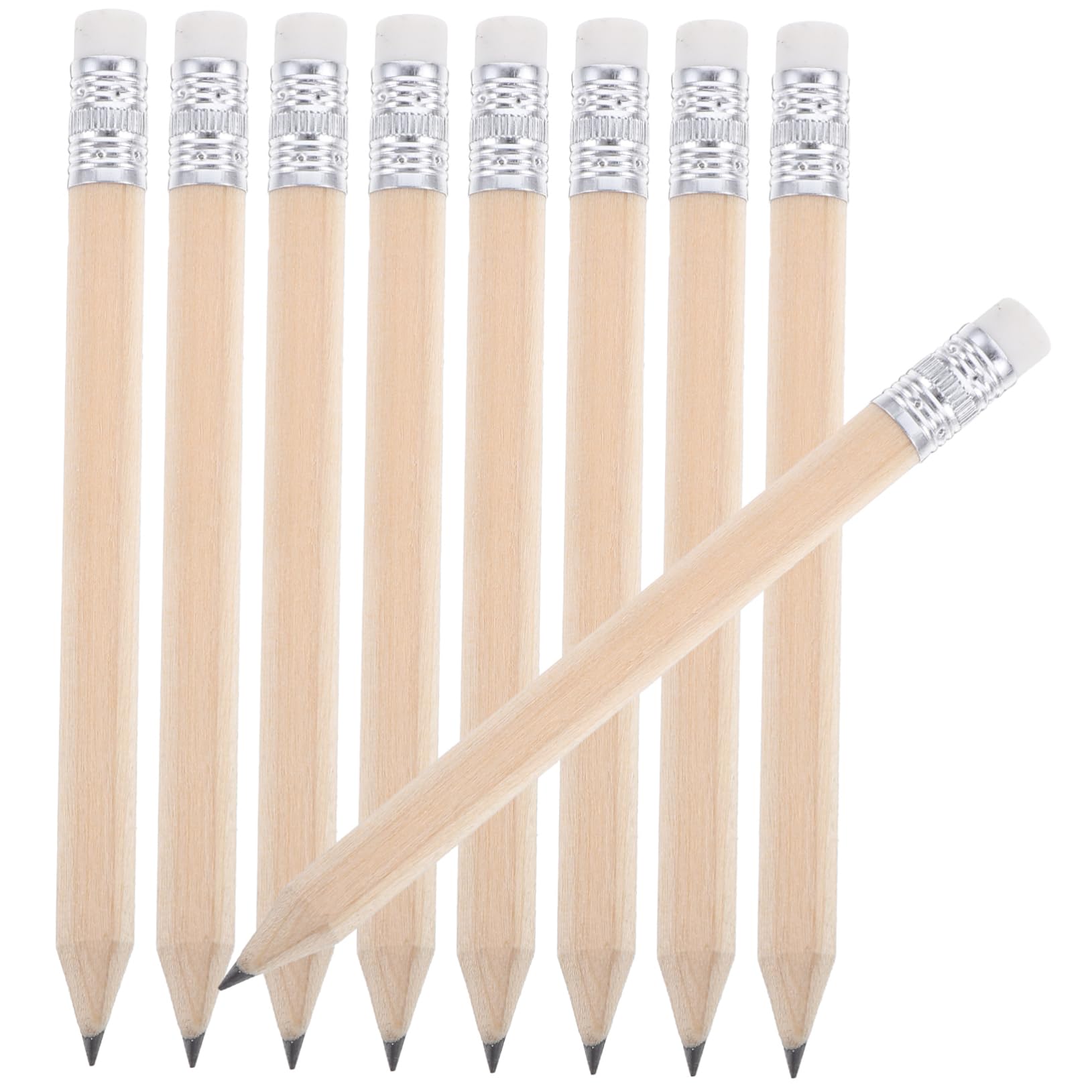 Amazon | BUTIFULSIC 天然木色 木製鉛筆 50本 丸軸 消しゴム付き 筆記