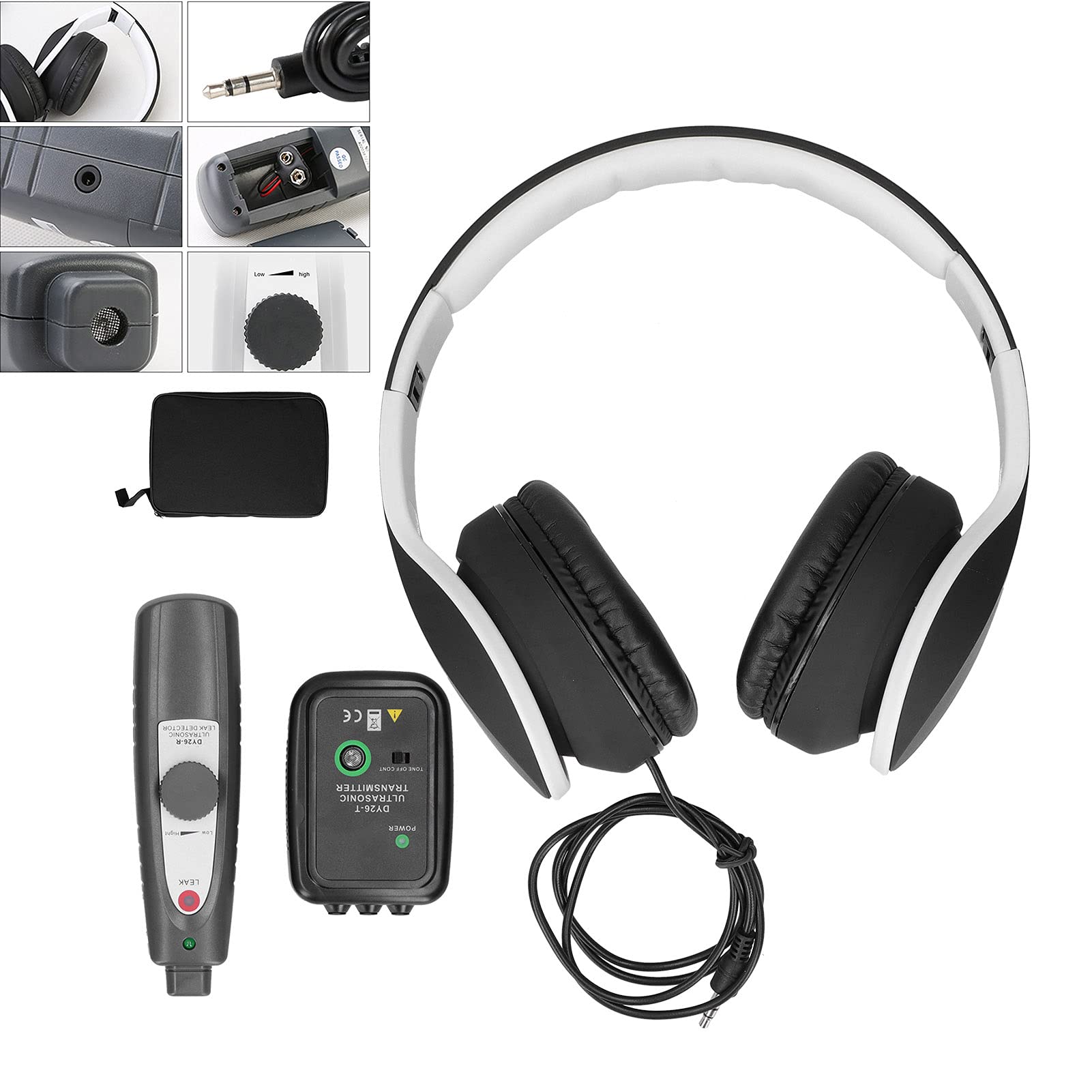 Détecteur de Fuite à Ultrasons avec écouteur, Détecteur de Fuite D'air, Détecteur de Bruit Automobile avec Casque, Détecteur de Défauts à Ultrasons Portable Testeur de Fuite