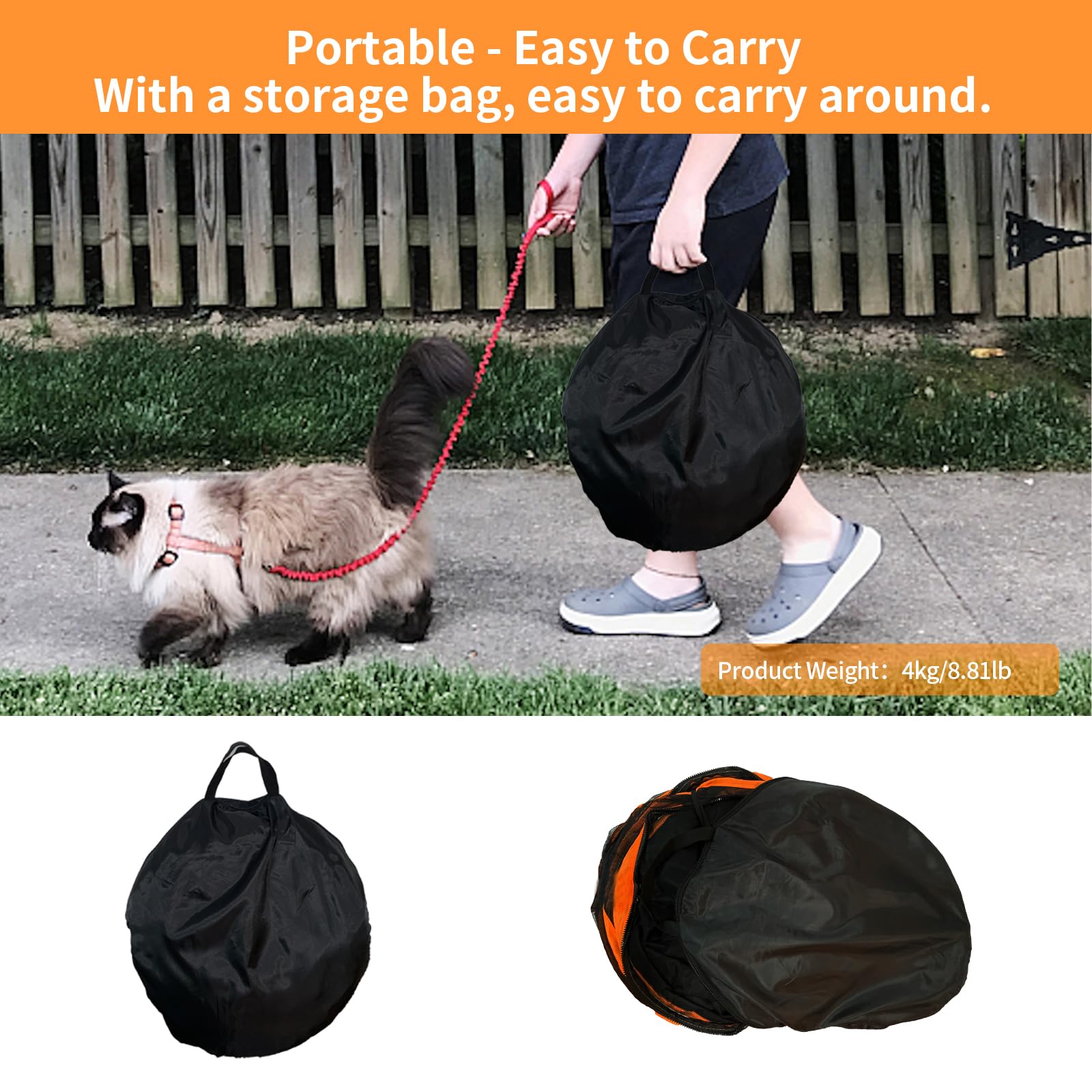 Homegroove Recinzioni per gatti da esterno, 6 in 1, casetta portatile per gatti (tenda per gatti e tunnel circolare per gatti) per gatti e piccoli animali, box interno con borsa per il trasporto