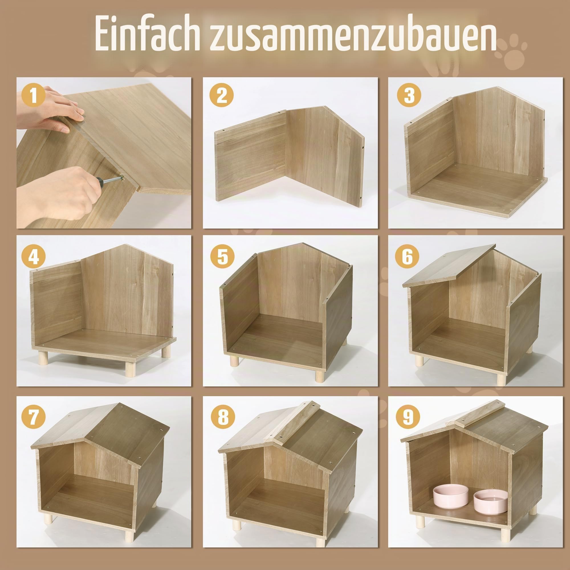 BALAPET Katzenfutterstation & Unterschlupf für Katzen - Wasserdichtes Katzenhaus für Futterstation im Freien, perfekt für Wildkatzen, Vögel, Kaninchen, Katzen & Hunde