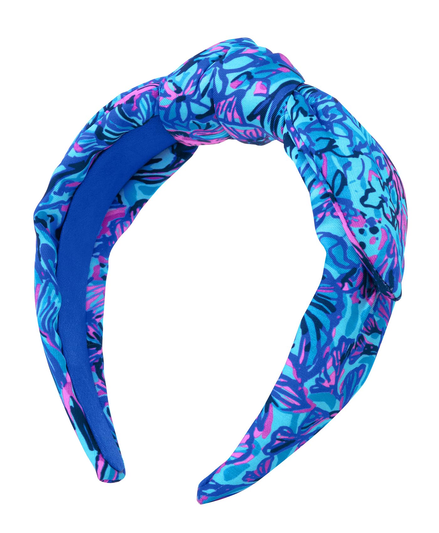Lilly Pulitzer Blue Top Knot Headband for Women, Colorful Knotted Headband, Cute Hair Accessories for Women & Girls, Shells n Bells