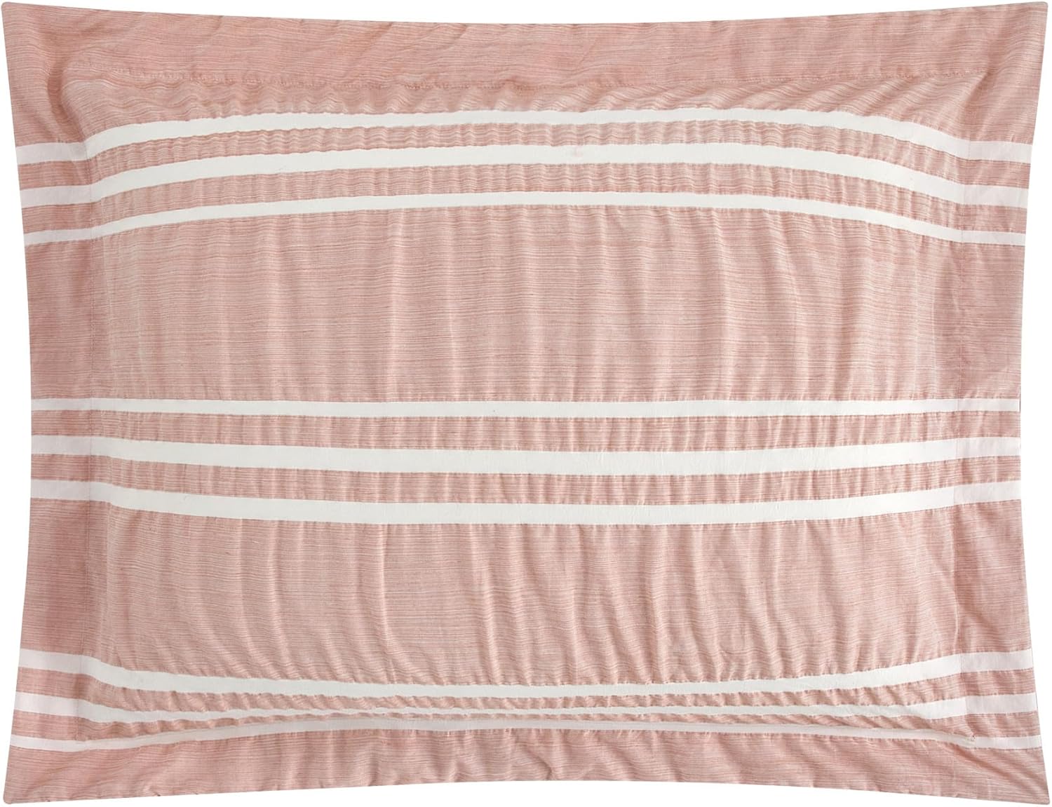 Chic Home Emma Queen 4-Piece Striped Seersucker Comforter Set, 2 Pillow Shams, 1 Decorative Pillow - Blush Pink