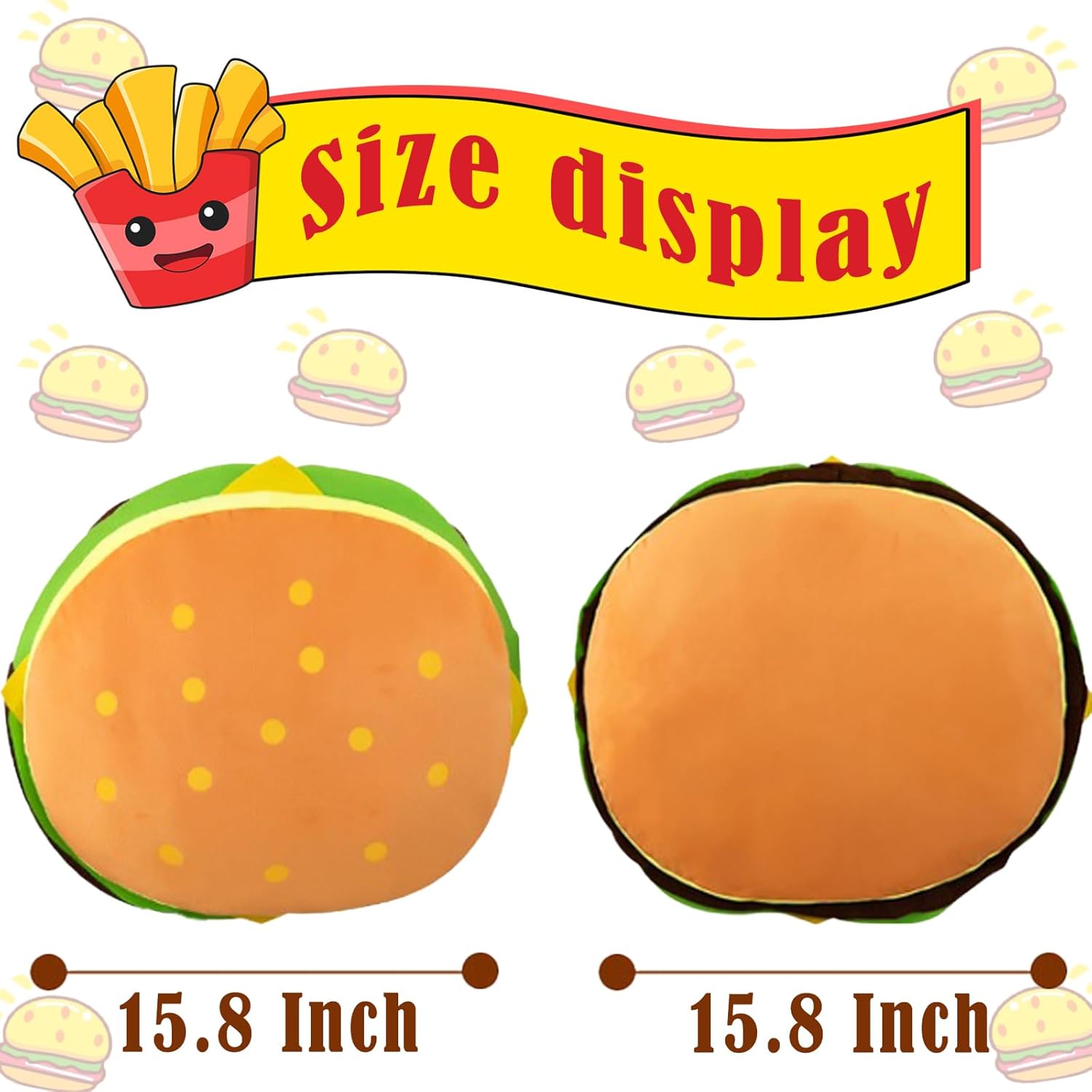 Comfy Hamburger Pillows Plush, Soft, Cuddly, and Irresistible for Family and Friends - Image 3