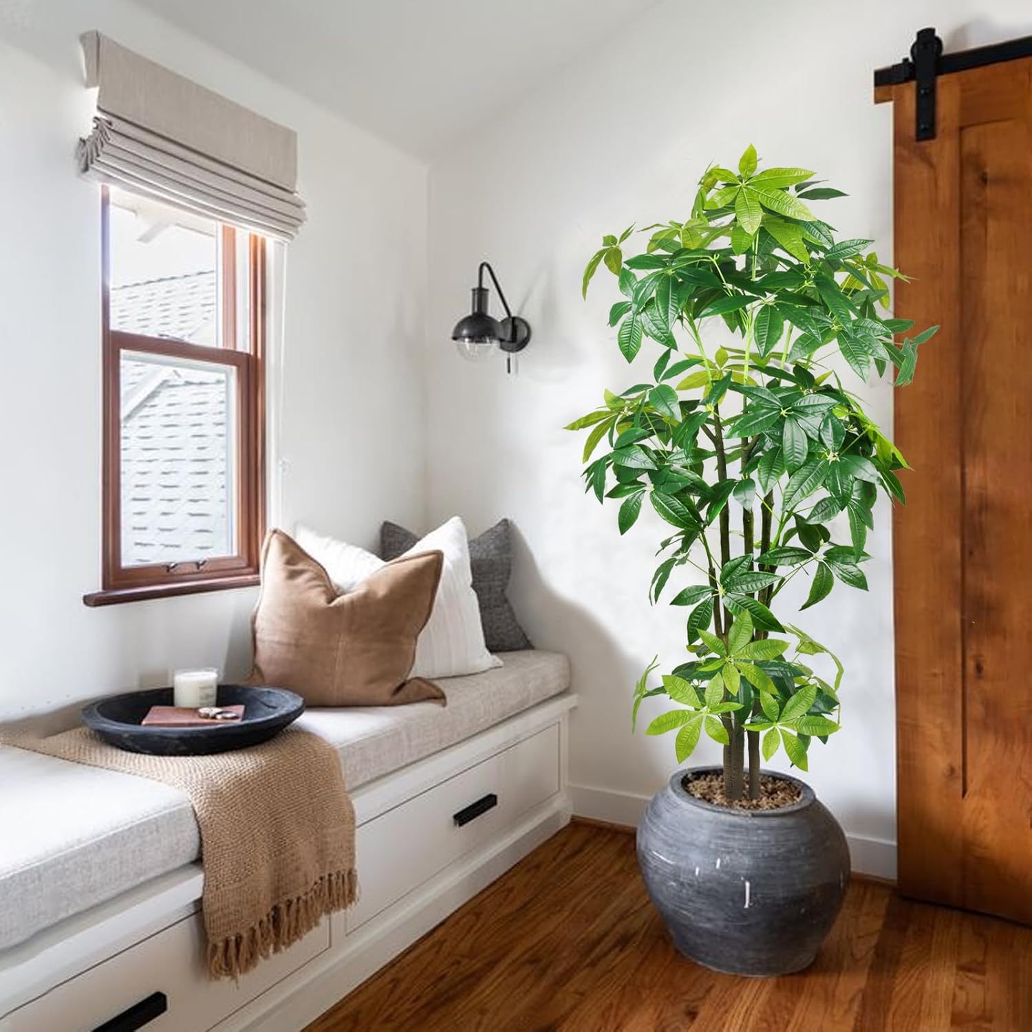 HUAESIN 6.56Ft Artificial Trees Tall Faux Money Tree Big