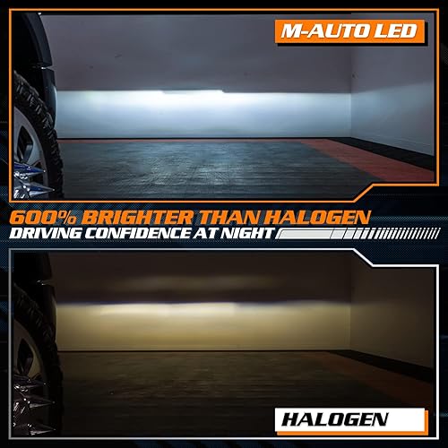 Miniatura 4 de M-AUTO Bombillas LED 9007 para faros delanteros, luz LED HB5 6000LM por juego 6500K blanco frío, instalación Plug and Play, paquete de 2