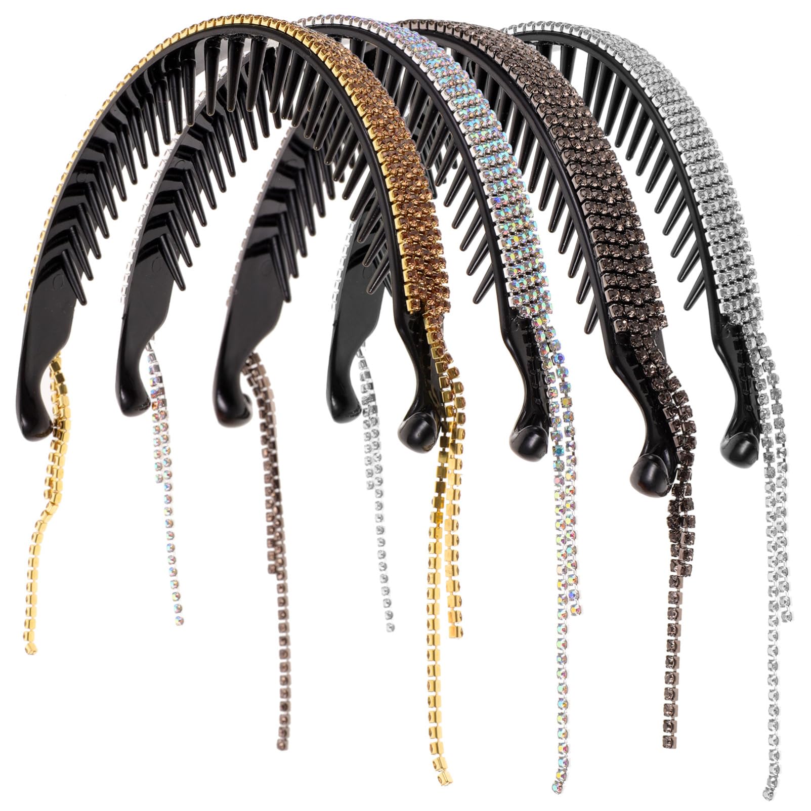 MAGICLULU 12piezas Accesorios Para Recogidos Brillantes Sujetadores De Coleta y Clips De Moño Elegantes y Cómodos Para Tipo De Cabello Para Bodas y Fiestas