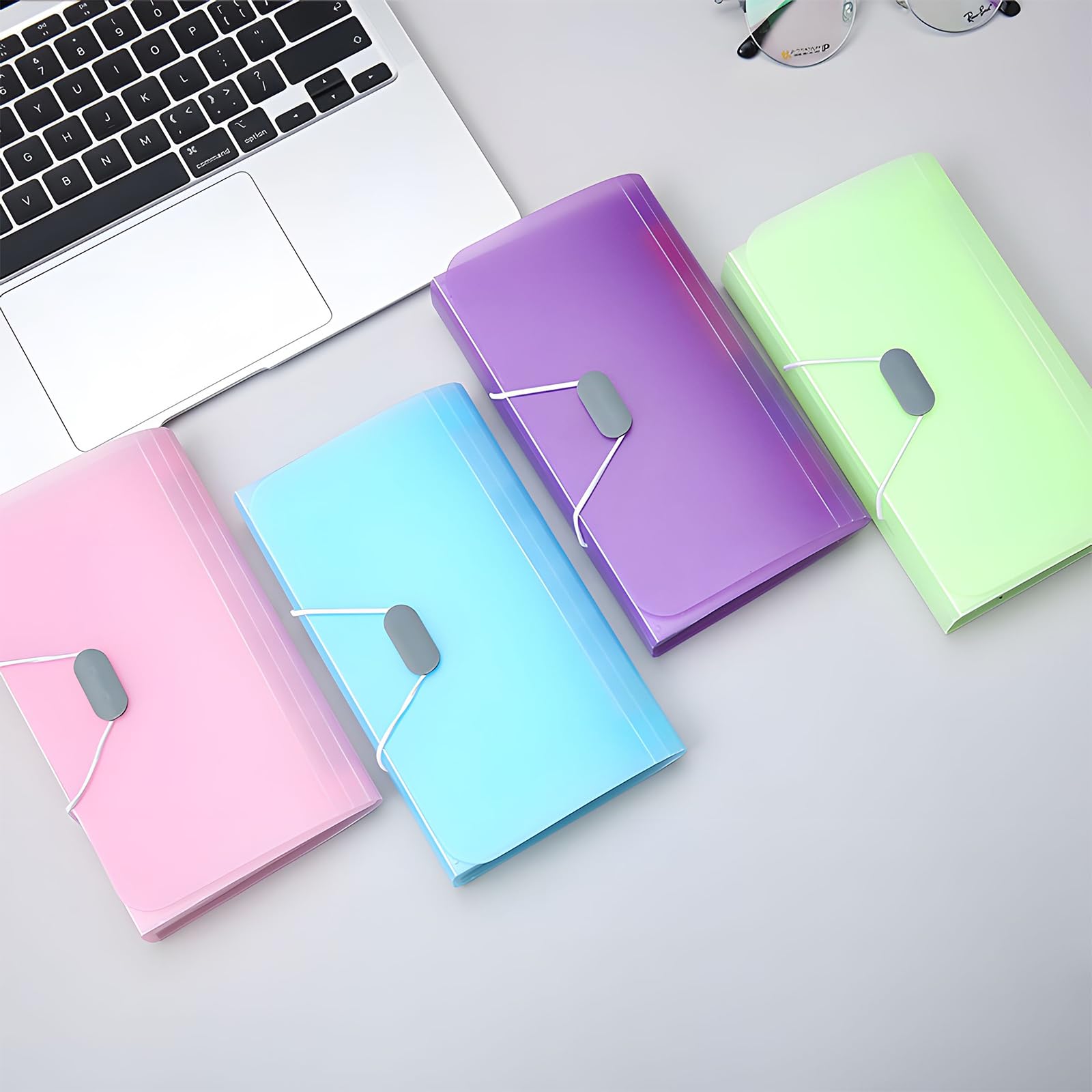 4pcs Expanding File Folder,A6 Size Portable Accordion Folder with 13 Pockets Flash Card Holder Mini Ticket File Organiser for Cards Bills Coupons Receipt - Image 3