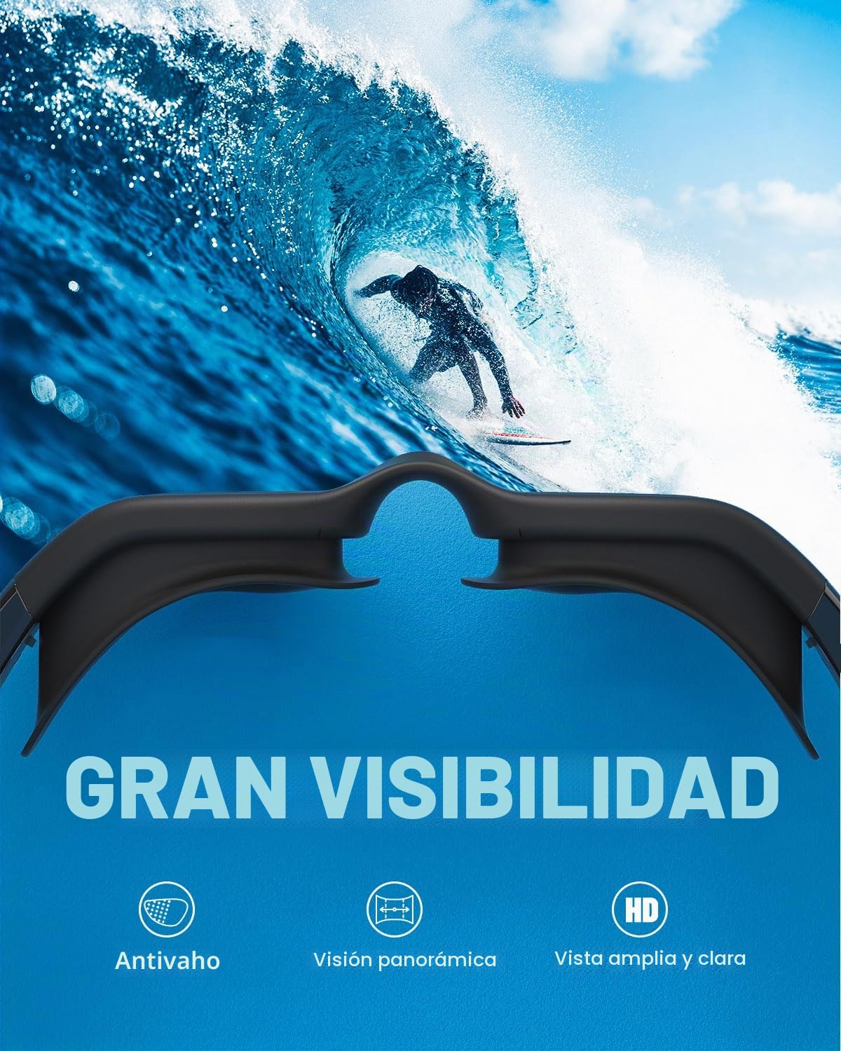 ZIONOR Gafas de natación ópticas, G1MS a prueba de fugas y antivaho, lentes de natación profesionales con intensidad/dioptrías, protección UV para hombre y mujer (dioptrías de -2,0 a -7,0)