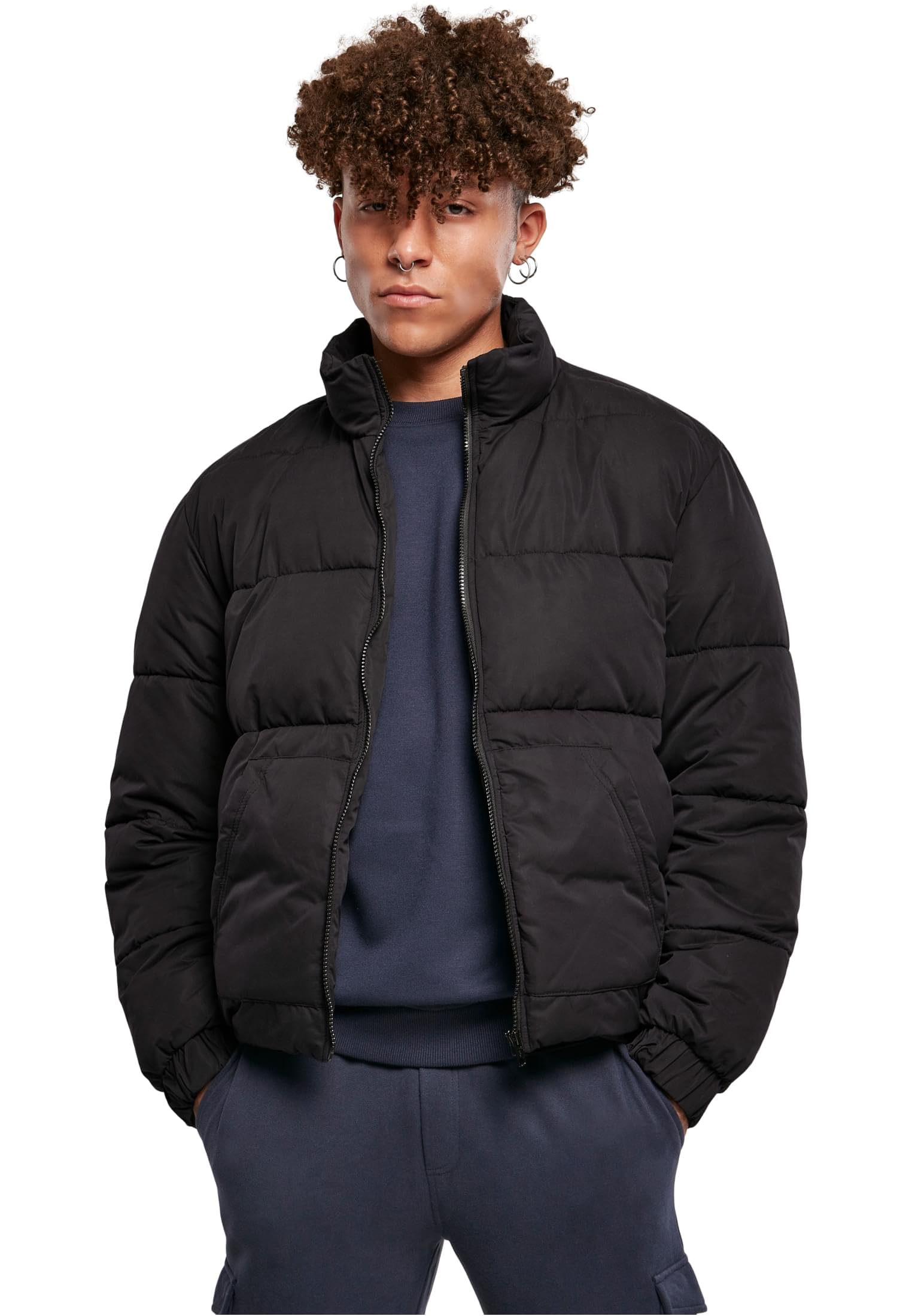 Urban Classics Men's Cropped Puffer Jacket Jacket, Black, M