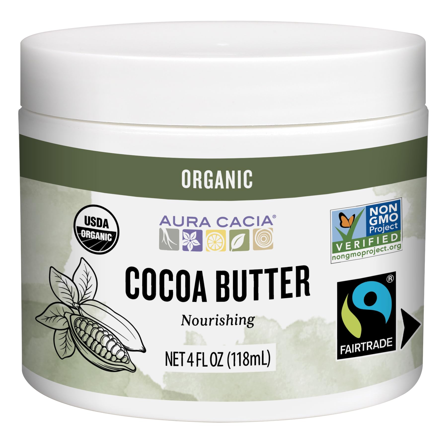 Natural Cocoa Butter, 4 Ounce (113 g)