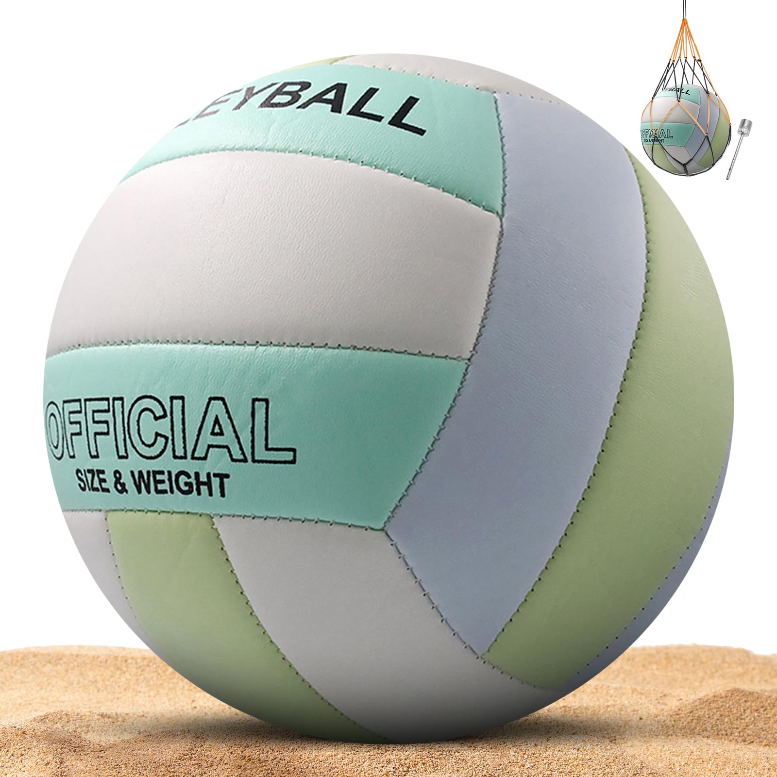 Senston Beachvolleyball – Offizielle Größe 5, Weiches Synthetikleder, Inkl. Pumpe