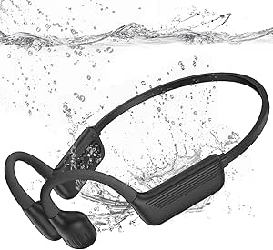 Swimming Headphones-Bone Conduction Headphones, IP68 Waterproof, Liquid Silicone Skin-Friendly Fit Open Earphones, LiteSurge Underwater Sport Earbuds with 32 GB MP3 for Swimming, Marathon-Black asin的图片
