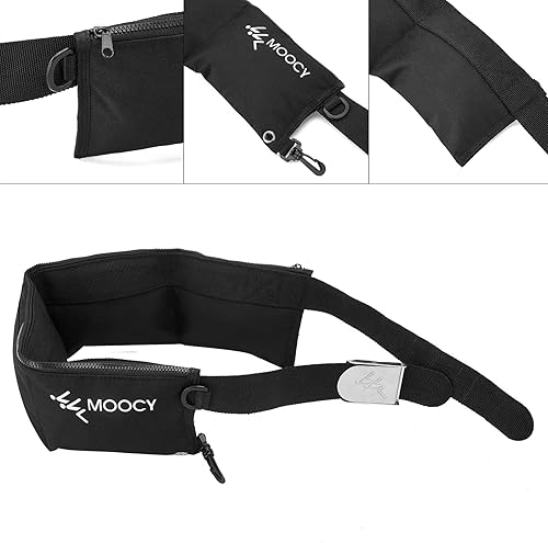 Miniatura 6 de Cinturón de peso de buceo con 4 bolsillos, hebilla de acero inoxidable y correa ajustable, apto para cintura de 30 a 50 pulgadas, Negro -