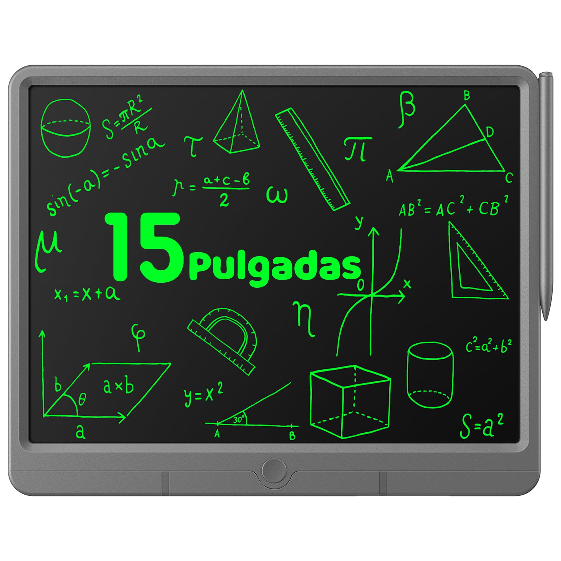 GIGART Tableta de Escritura LCD 15 Pulgadas Pizarra Infantil Reutilizable Juguetes Niños 3-8 Años (Gris)