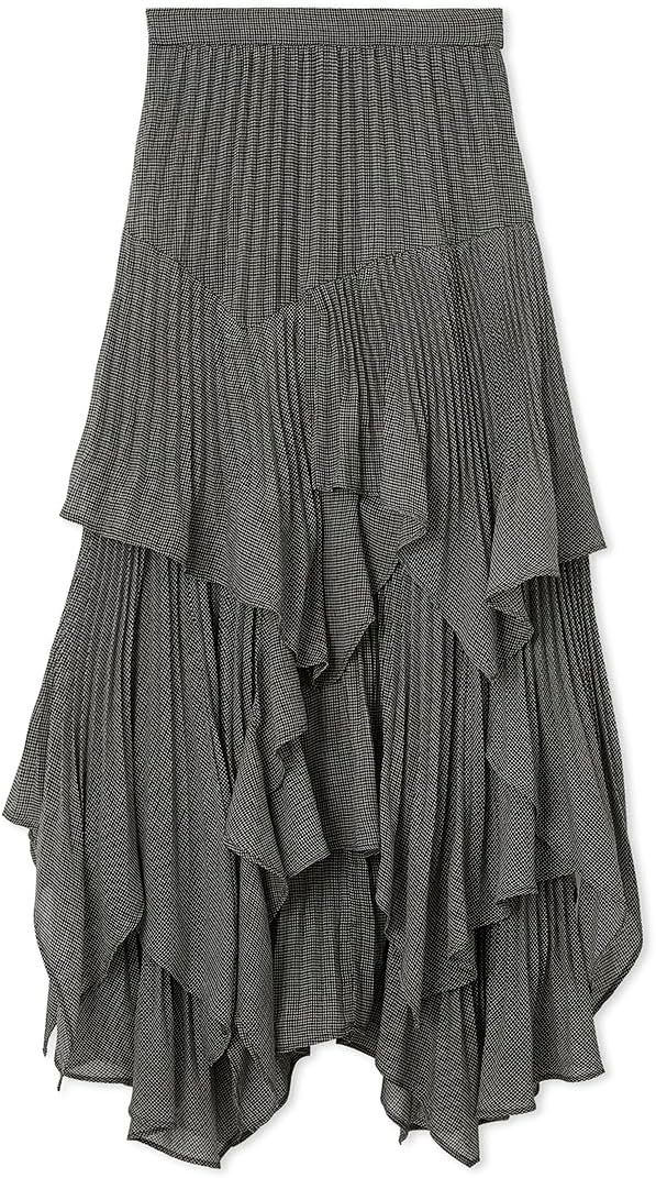 Amazon.co.jp: スクエアヘムティアードスカート SWFS252059CHECK0