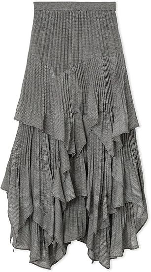 Amazon.co.jp: スクエアヘムティアードスカート SWFS252059CHECK0