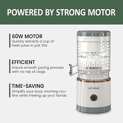 Miniatura 7 de Exprimidor eléctrico de cítricos, exprimidor inalámbrico portátil recargable con cable USB y brus de limpieza, botón de un solo toque, exprimidor de