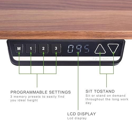 Miniatura 4 de Fromann Marco de escritorio de pie con motor doble, patas de 3 niveles, base de escritorio eléctrica de altura ajustable para el hogar y la oficina