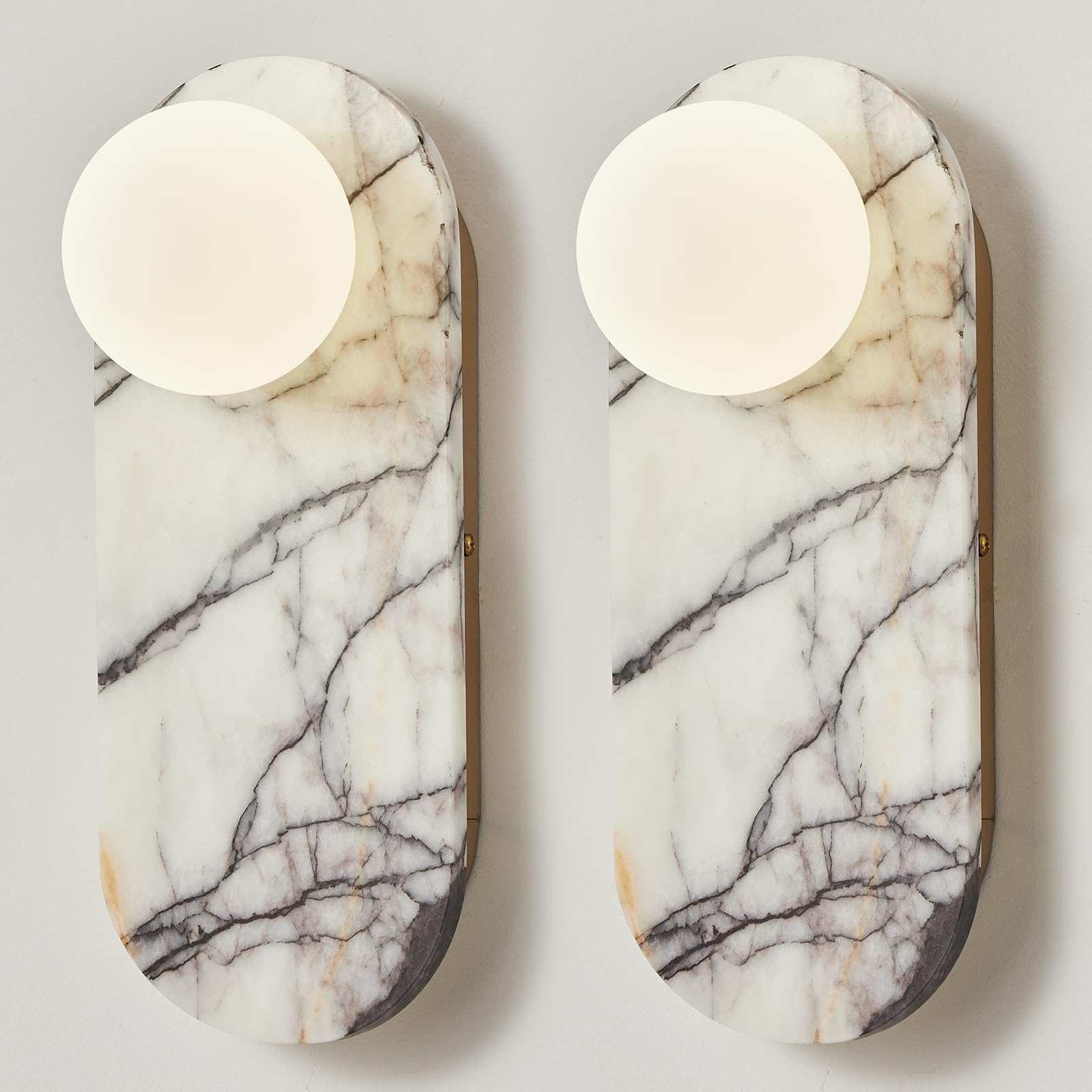Photo 1 of BCGMYLN Alabaster Wall Sconce Set of 2