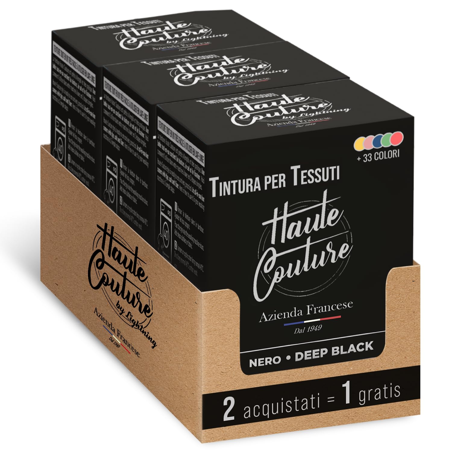 Haute Couture - Tintura Tessile Tutto-in-Uno - Nero - 3x350g
